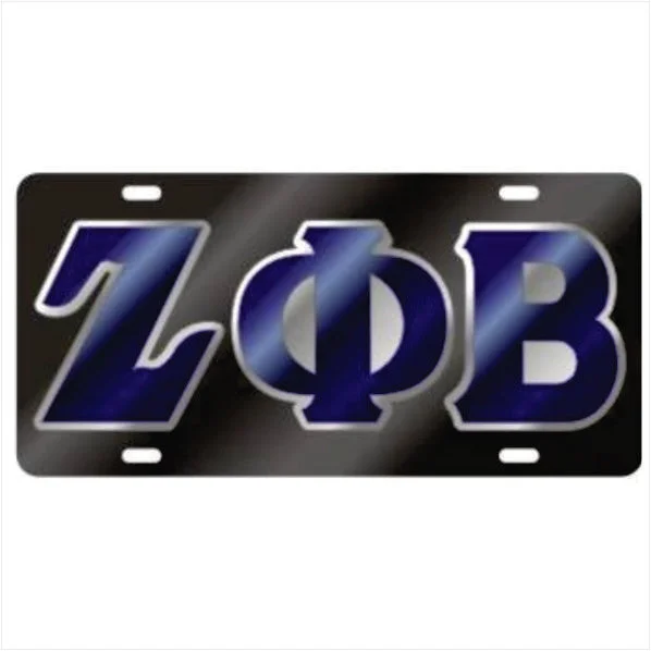 Lively And Youthful Zeta Black Outline Mirror Auto Tag