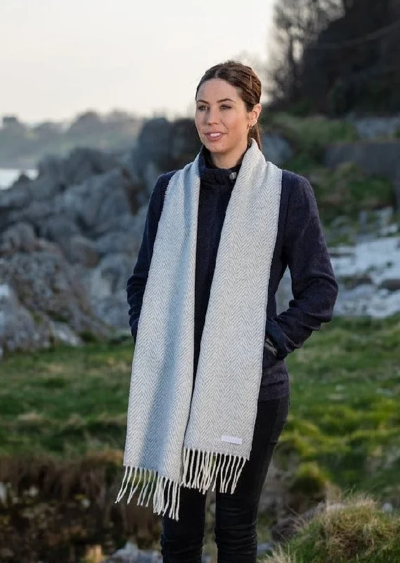 Cozy Layers Foxford Cashmere Scarf | Pearl Grey
