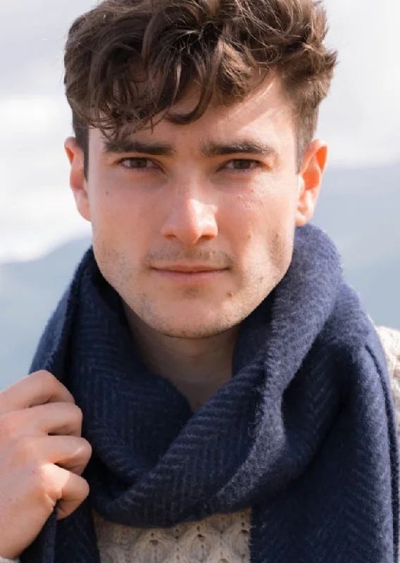 Sweet Style Cashmere Merino Scarf | Grey Navy