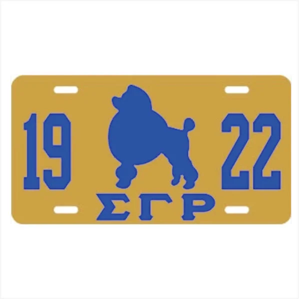 Body Design SGRho 1922 Poodle Auto Plate Gold/Royal