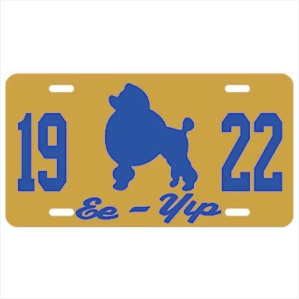 Fashion Wear SGRho 1922 Poodle Call Plate Gold/Royal