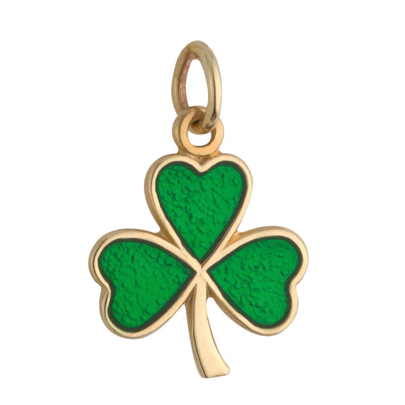 Casual Ease 14K Small Enamel Shamrock Charm
