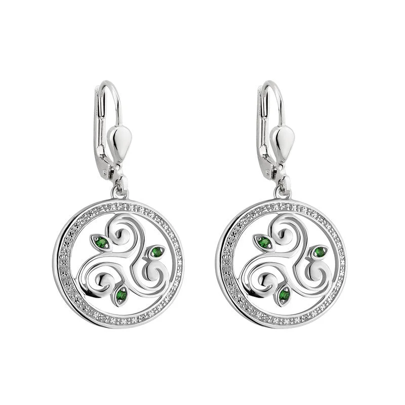 Cozy Fit Sterling Silver Crystal Spiral Drop Earrings