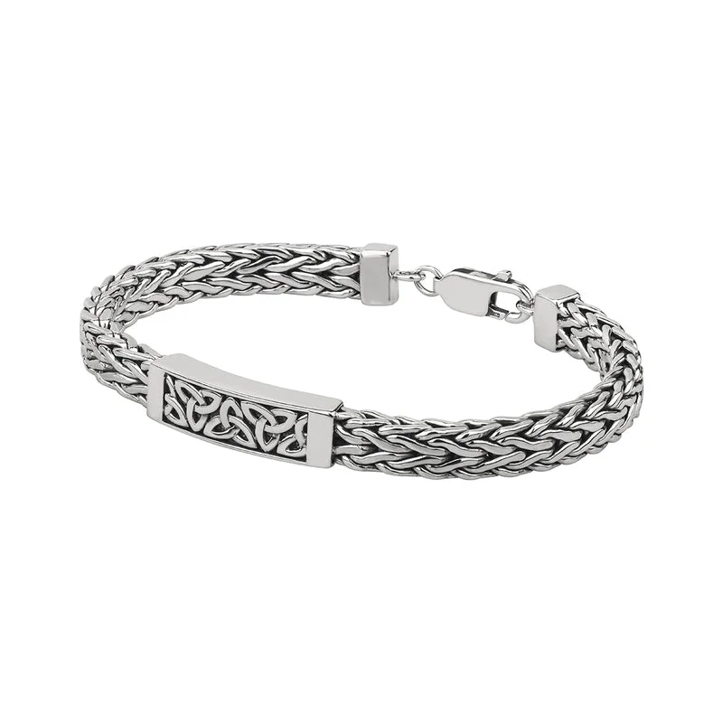 Comfy Chic Wear Men's Silver Heavy Trinity Knot Bracelet