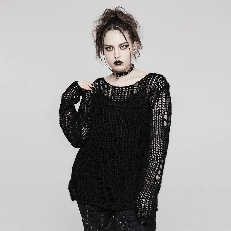 Casual Comfort Women's Plus Size Punk Striped Knitted Sweater
