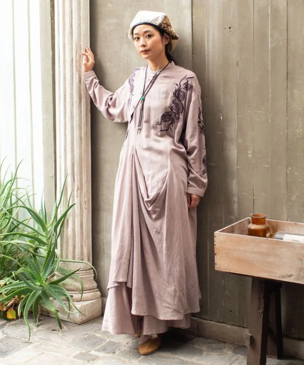 Designer Style Peacock Embroidery Versatile Dress