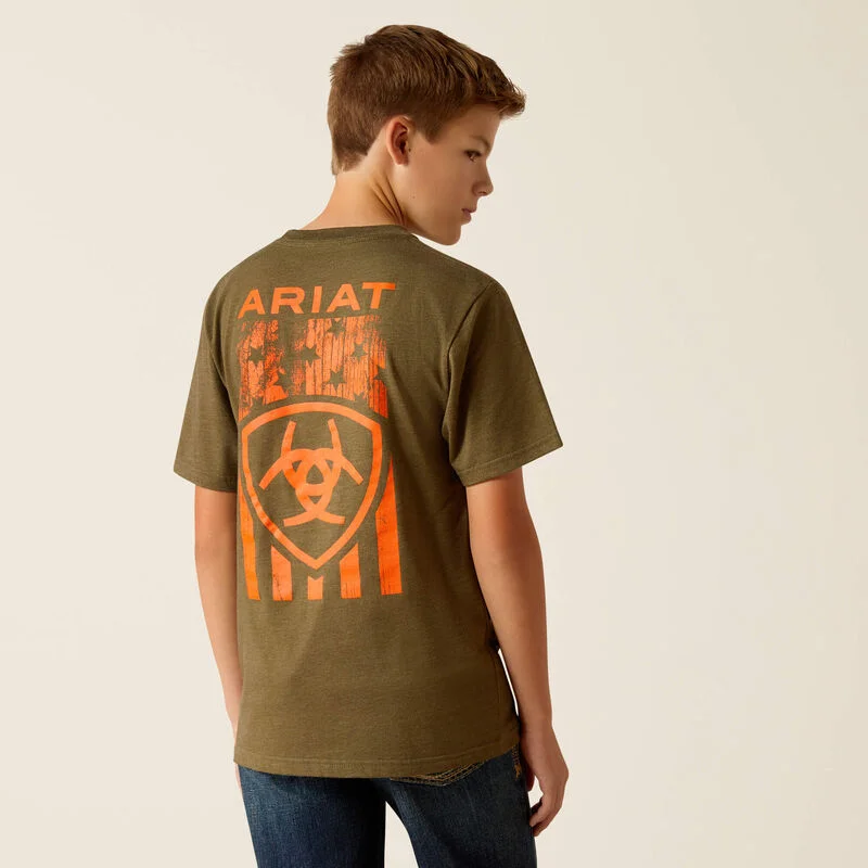 French Style Ariat Boy's Grain Flag T-Shirt