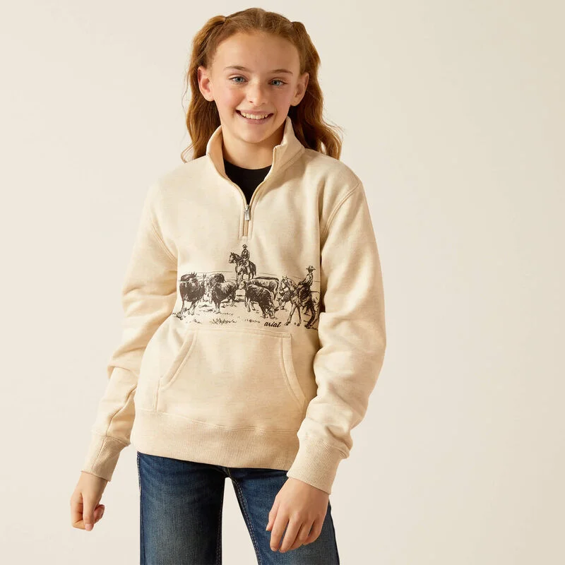 Personalized Clothing Ariat Girl's Pasture 1/4 Zip Sweatshirt