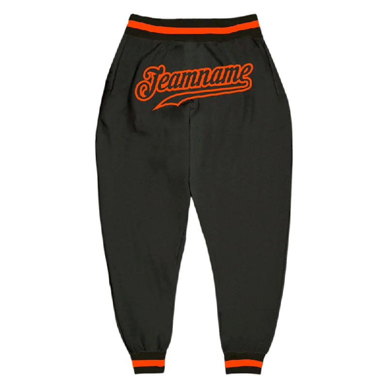 Fashion Wear Custom Black Black-Orange Sports Pants