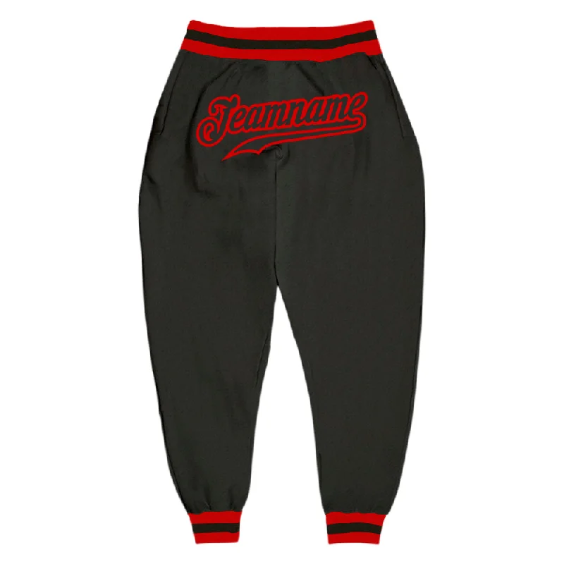 Classic Series Custom Black Black-Red Sports Pants