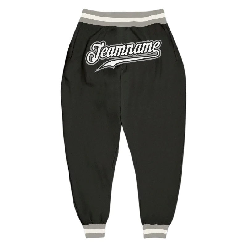 Classic Style Custom Black White-Gray Sports Pants