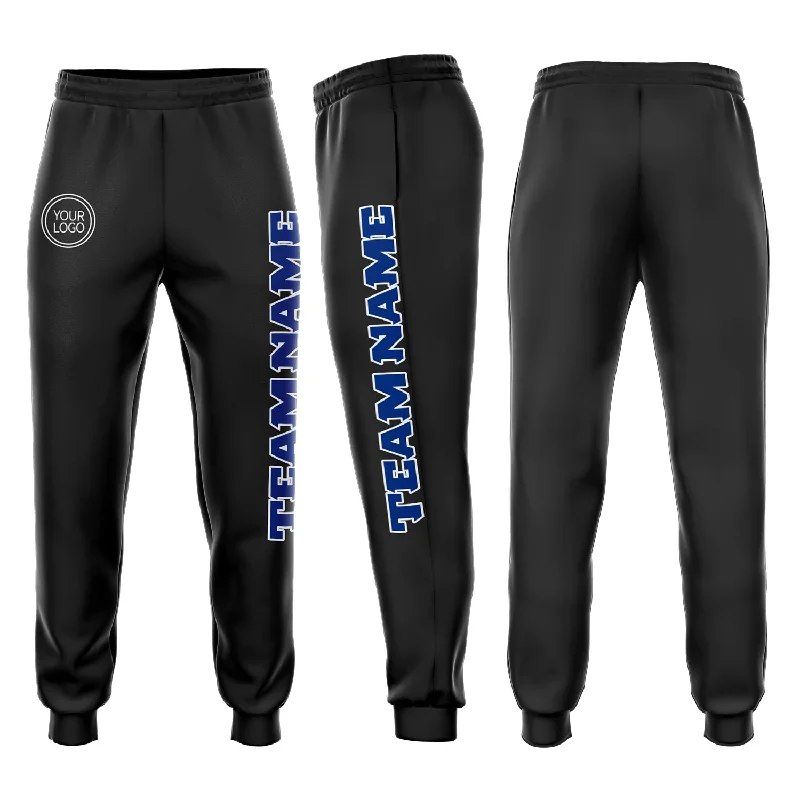 Exquisite Design Custom Black Royal-White Fleece Jogger Sweatpants