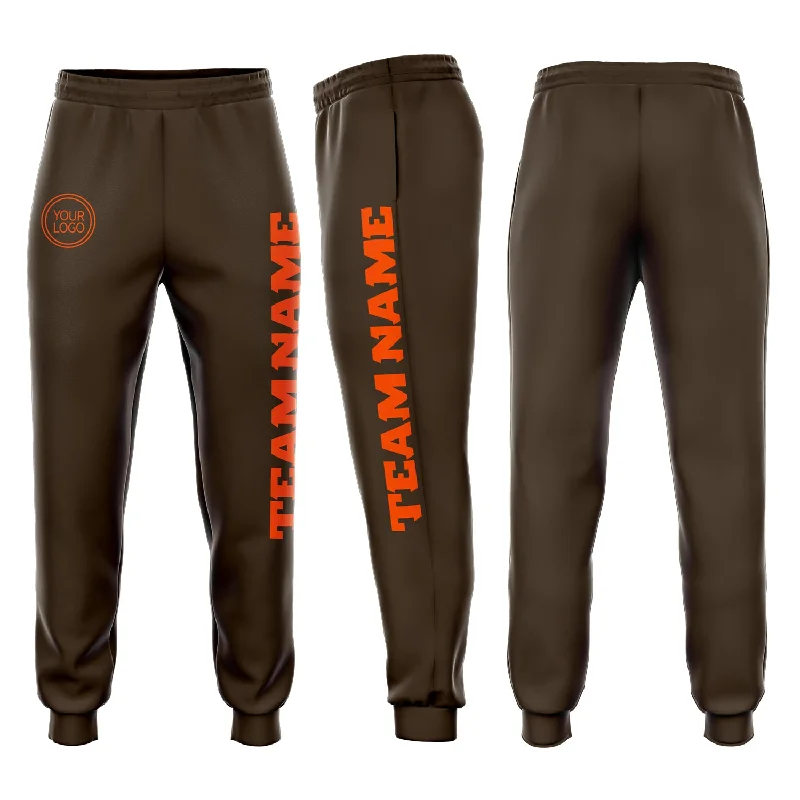 Fresh And Natural Custom Brown Orange Fleece Jogger Sweatpants