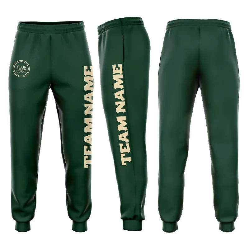 Classic And Versatile Custom Green Cream Fleece Jogger Sweatpants