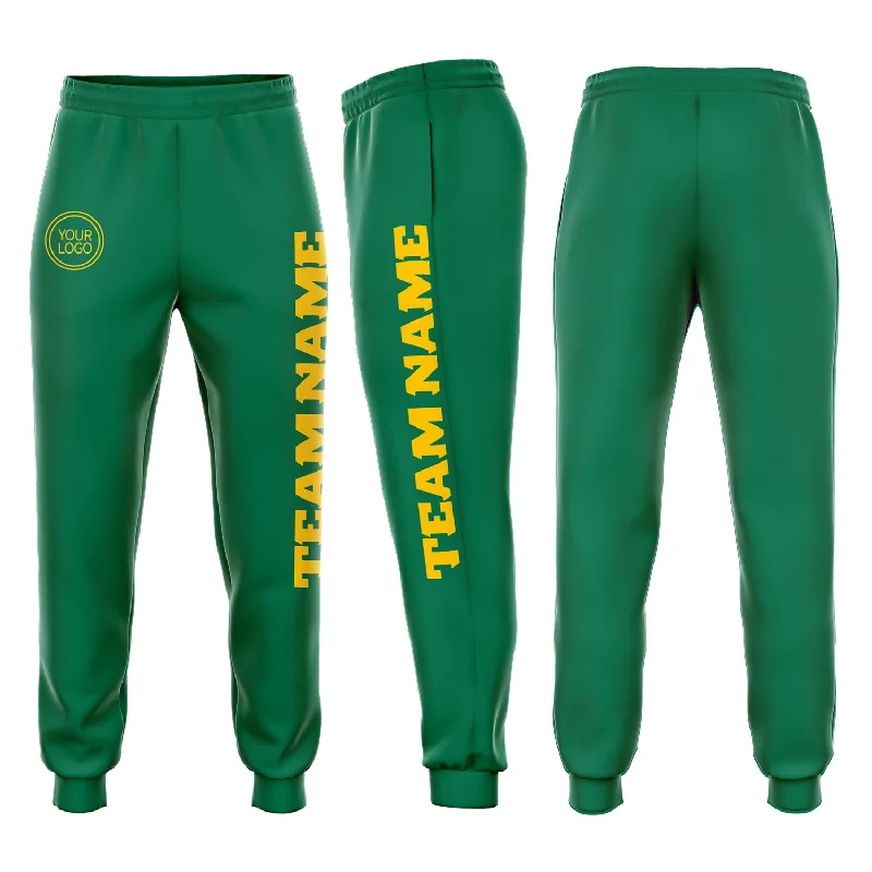Urban Sense Custom Kelly Green Gold Fleece Jogger Sweatpants