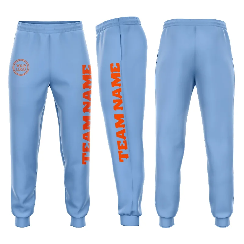 Autumn Selection Custom Light Blue Orange Fleece Jogger Sweatpants