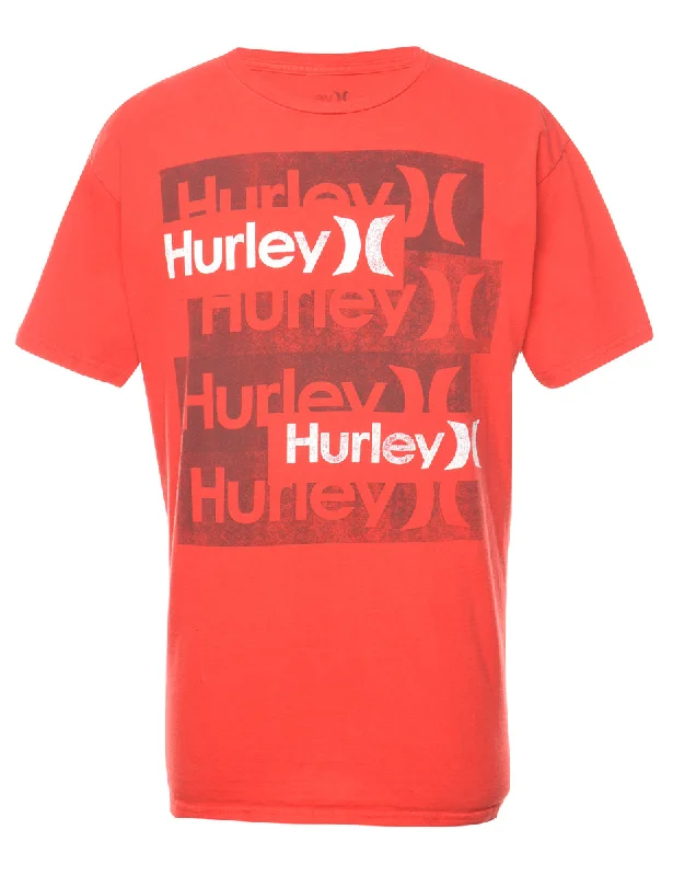 Perfect Tailoring Hurley Printed Red & White T-shirt - M