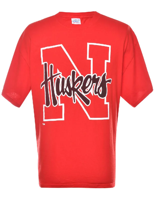 Comfortable Fashion Huskers University of Nebraska Printed T-shirt - XL