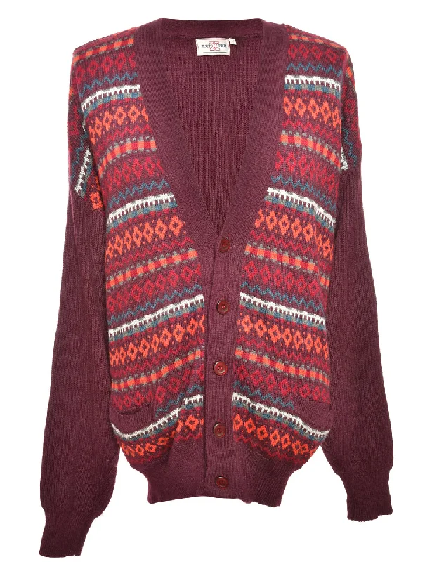 Must-have For Autumn And Winter Ikat Pattern Cardigan - L
