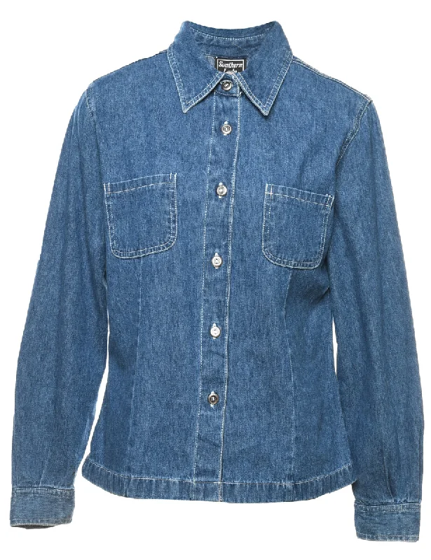 Romantic Temperament Indigo Denim Shirt - M