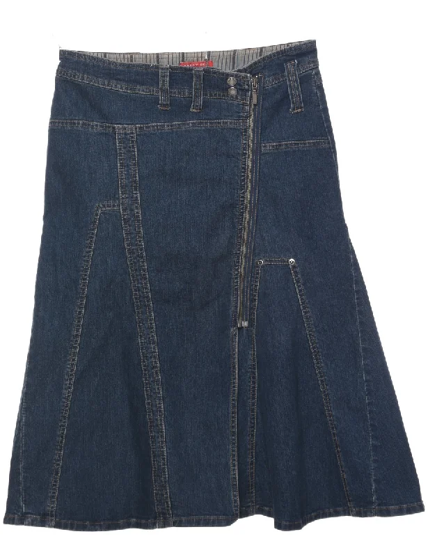 Quality Tailoring Indigo Denim Skirt - M