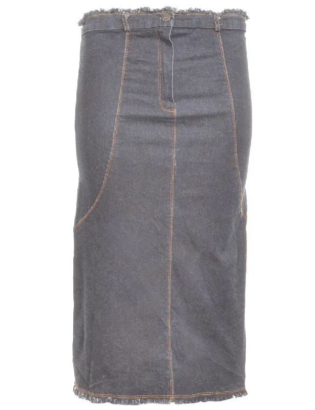 Luxury Customization Indigo Denim Skirt - M