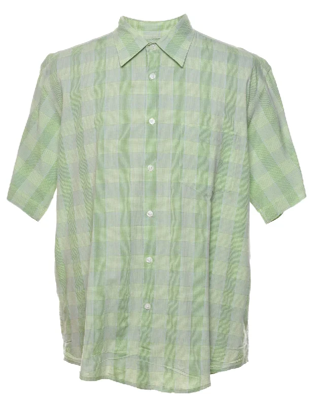 Warm Comfort Izod Light Green Checked Shirt - L