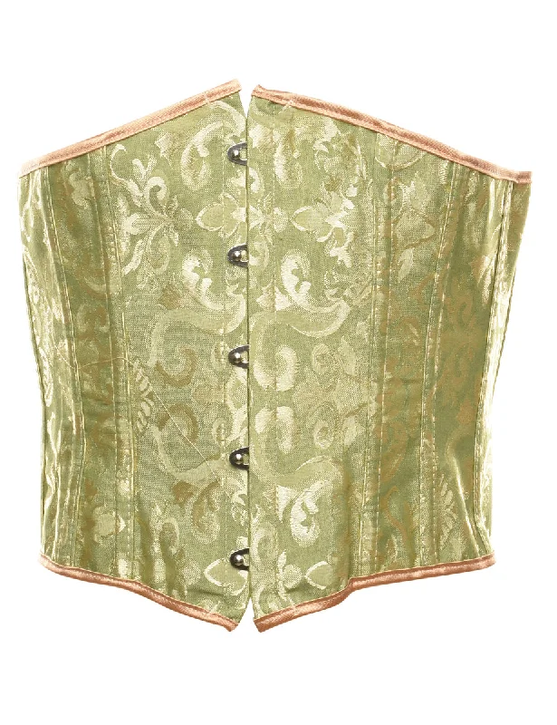 Relaxed Tops Jacquard Pattern Light Green Waspie  - S