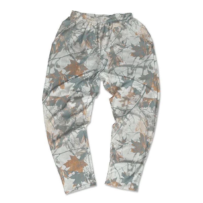 Casual Fit Wear Muscle Pants - Grey & Orange Maple Leaves