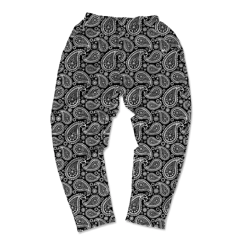 Warm Layers Muscle Pants - Paisley B&W