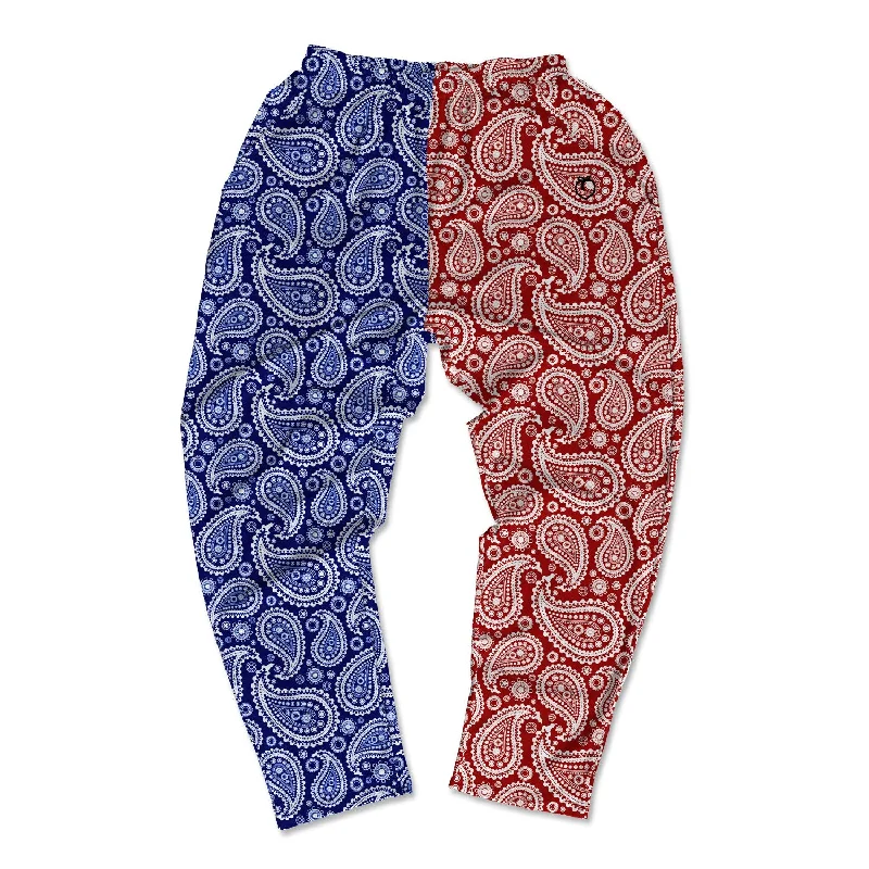 All-Day Outfits Muscle Pants - Paisley Red & Blue