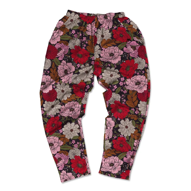 Soft Comfort Muscle Pants - Retro Flowers