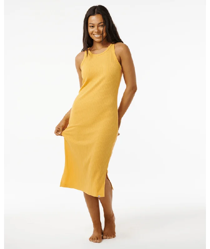 Fresh And Simple Rip Curl Premium Rib Racer Dress-Orange