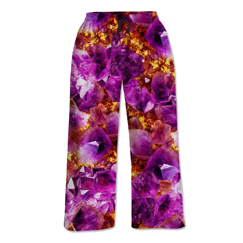 Comfy Chic Unisex Lounge Pants - Amethyst And Gold