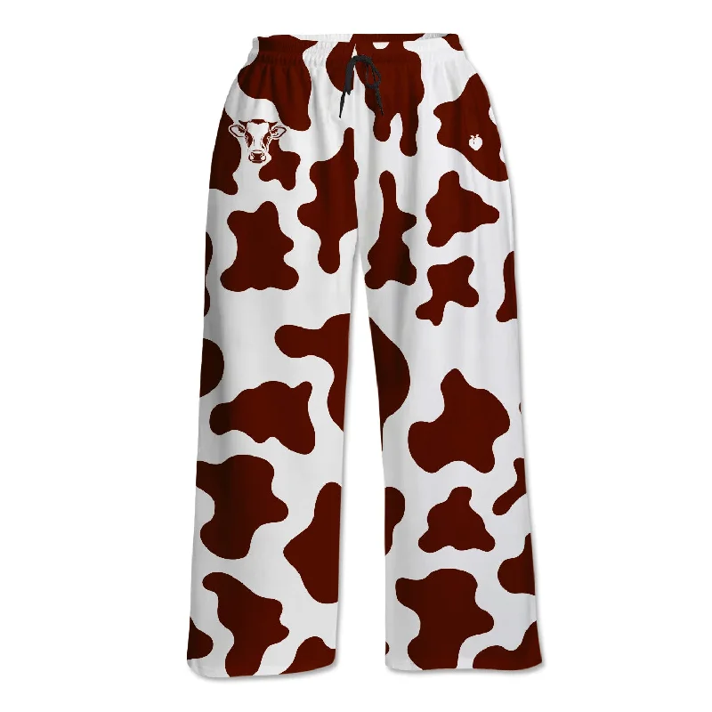 Comfort Fit Unisex Lounge Pants - Brown Cow Print