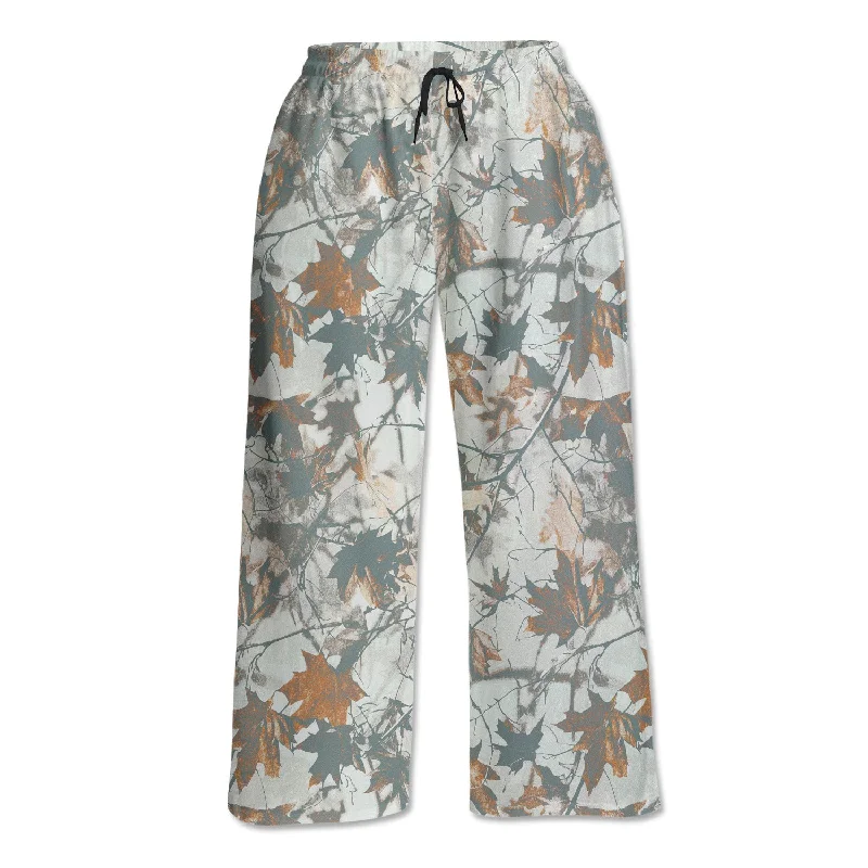 Casual Chic Wear Unisex Lounge Pants - Grey & Orange Maple Leaves
