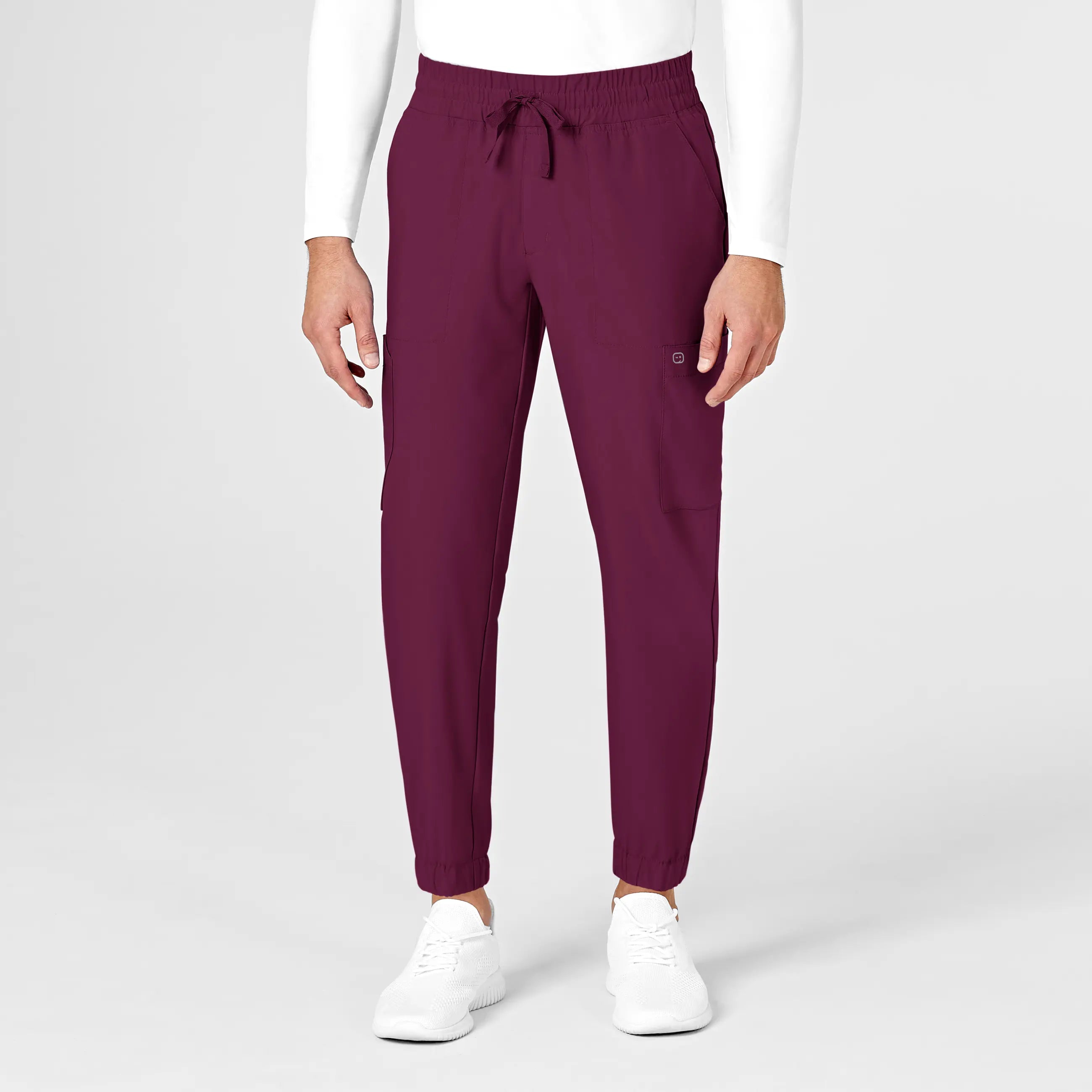 Basic Version Wink Men's W123 Cargo Jogger Scrub Pant - Wine
