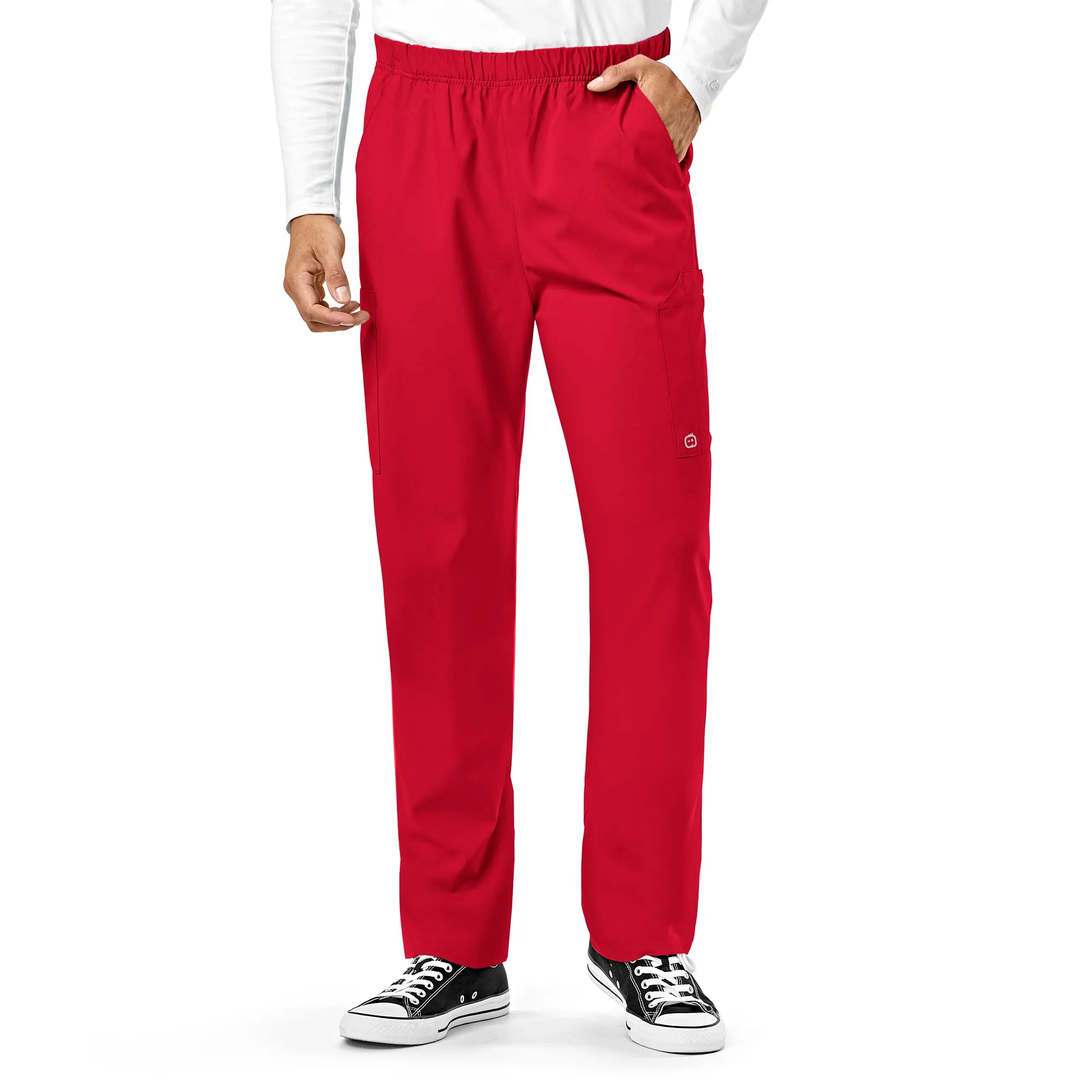 Wink Unisex Multi-Cargo Scrub Pant - Red