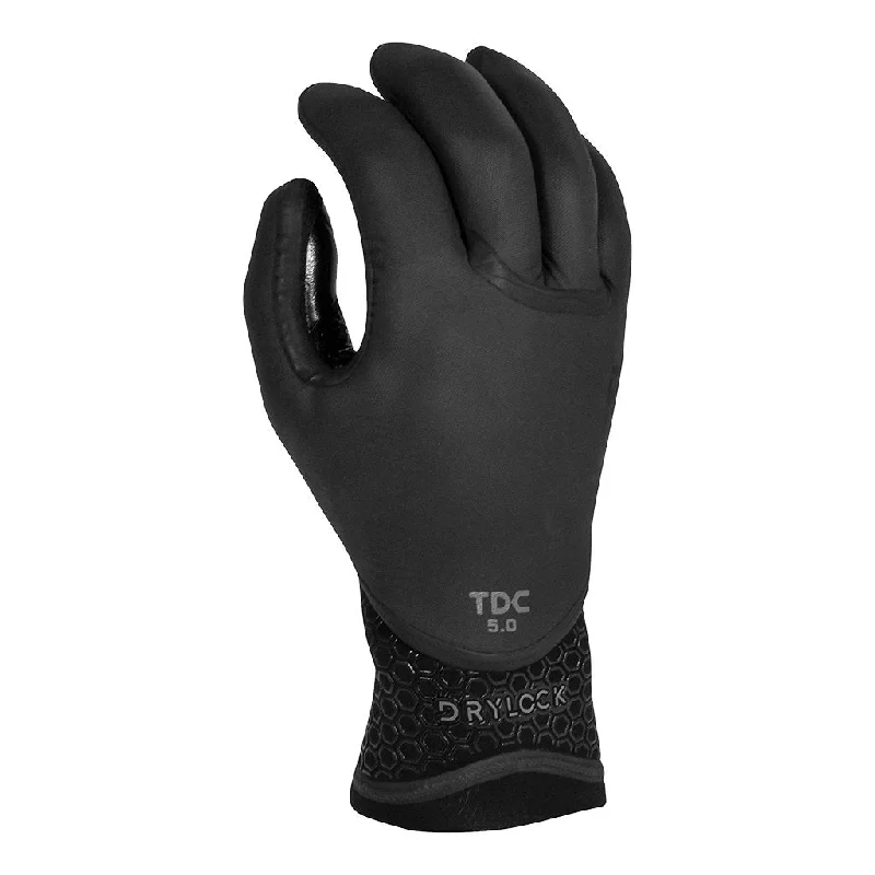 Dessert Matching Xcel Drylock Texture Skin 5 Finger 5mm Gloves-Black