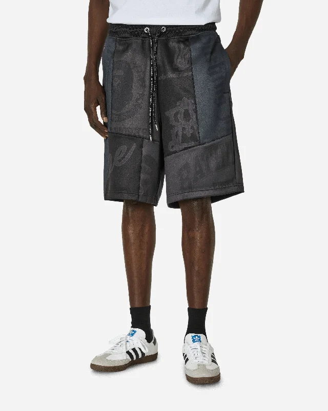 Sports Trend Patchwork Basketball Shorts Black