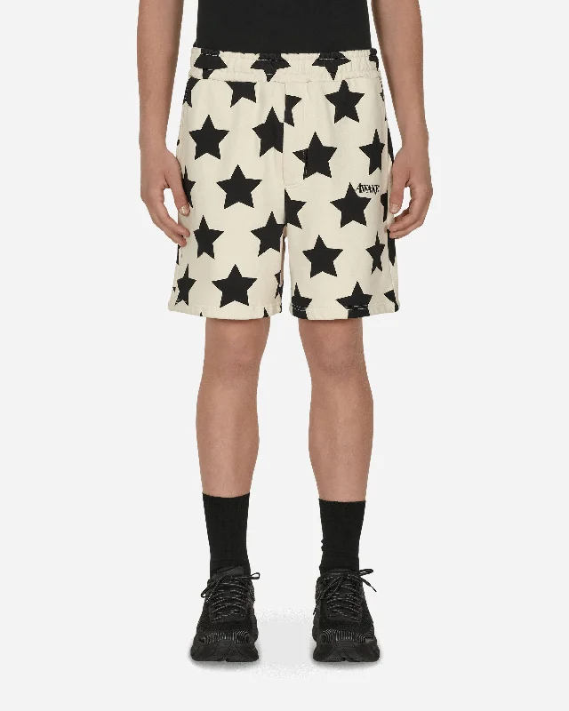 New Autumn And Winter Styles Star Printed Sweatshorts White