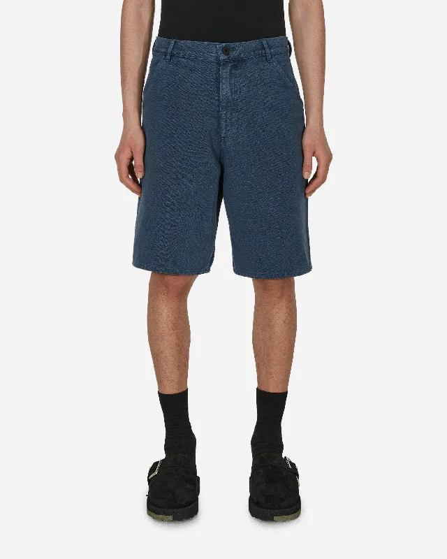 French Style Washed Hard Ware / Soft Wear Carpenter Shorts Blue