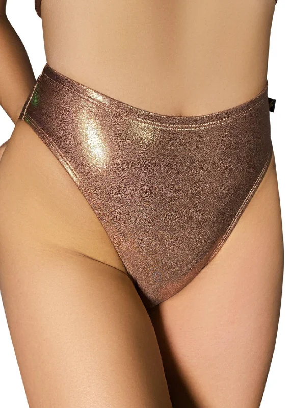 Exquisite Details Cleo the Hurricane High Rider Hot Pants - Metallic Gold