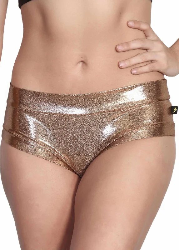 Fashion Pioneer Cleo the Hurricane Hot Pants - Metallic Rose Gold