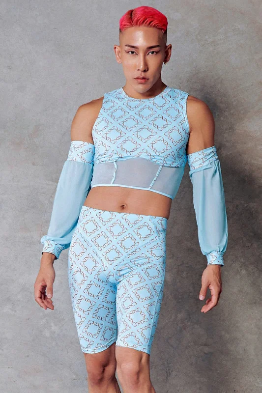 Fresh And Elegant CXIX 119 Biker Shorts - Blue Print