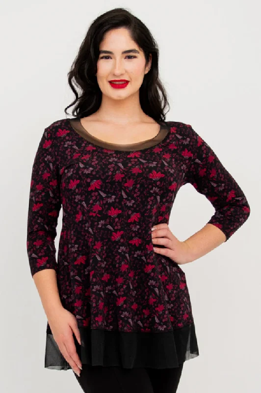 Versatile Casuals Flora Top, Red Life, Bamboo