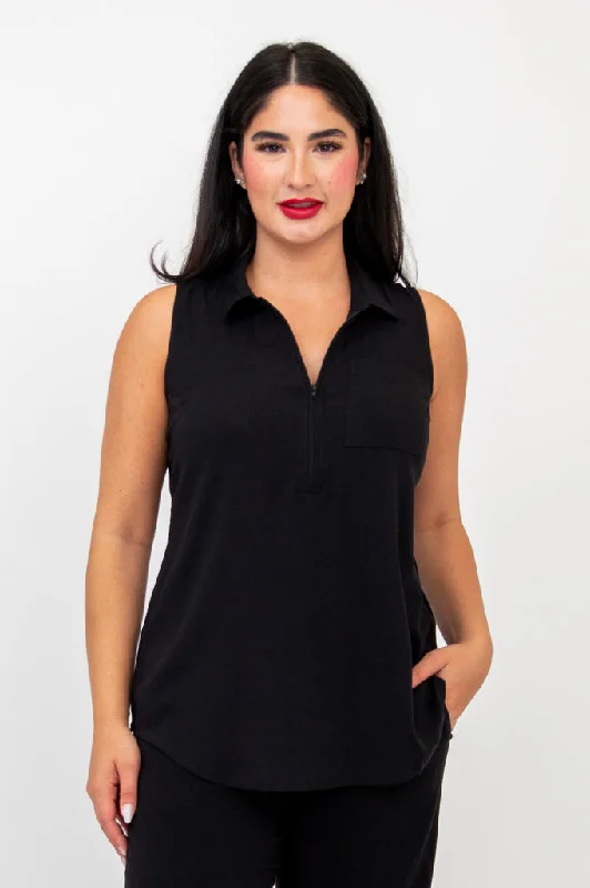 Effortless Style Hula Tank, Black, Linen Bamboo