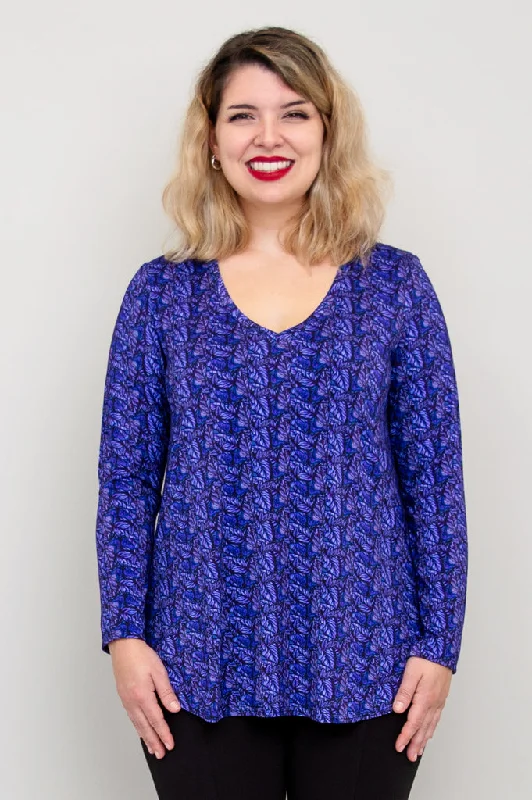 Fashionable In The Times Jackie Long Sleeve, Midnight Leaves, Bamboo - Final Sale
