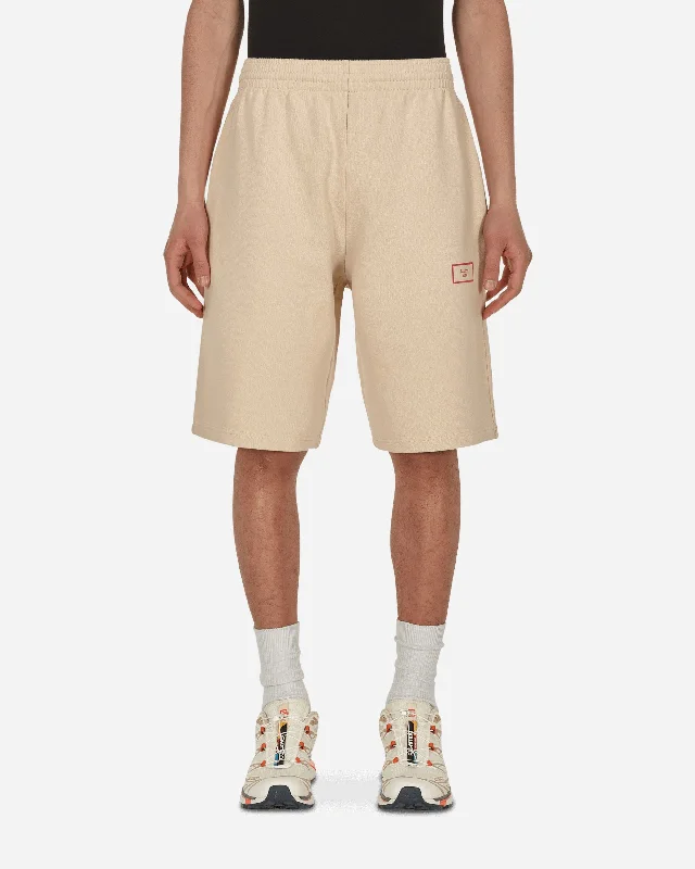 Unique Prints Logo Wide Leg Shorts Beige