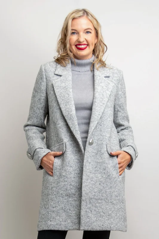 Classic Style Milan Coat, Sleet Grey, Boiled Wool